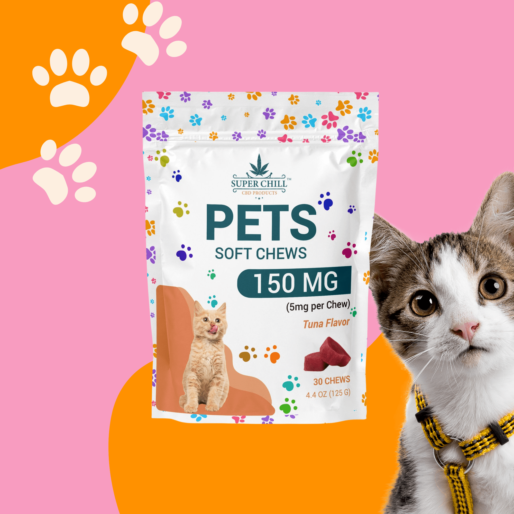 Cat CBD Gummies Pouch – Tasty Hemp Treats – Superchill World