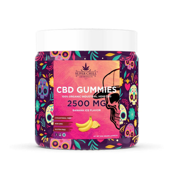 Super Chill CBD Gummies Jar - 2500 MG - 100% Natural - 25 Gummies (100MG Each)