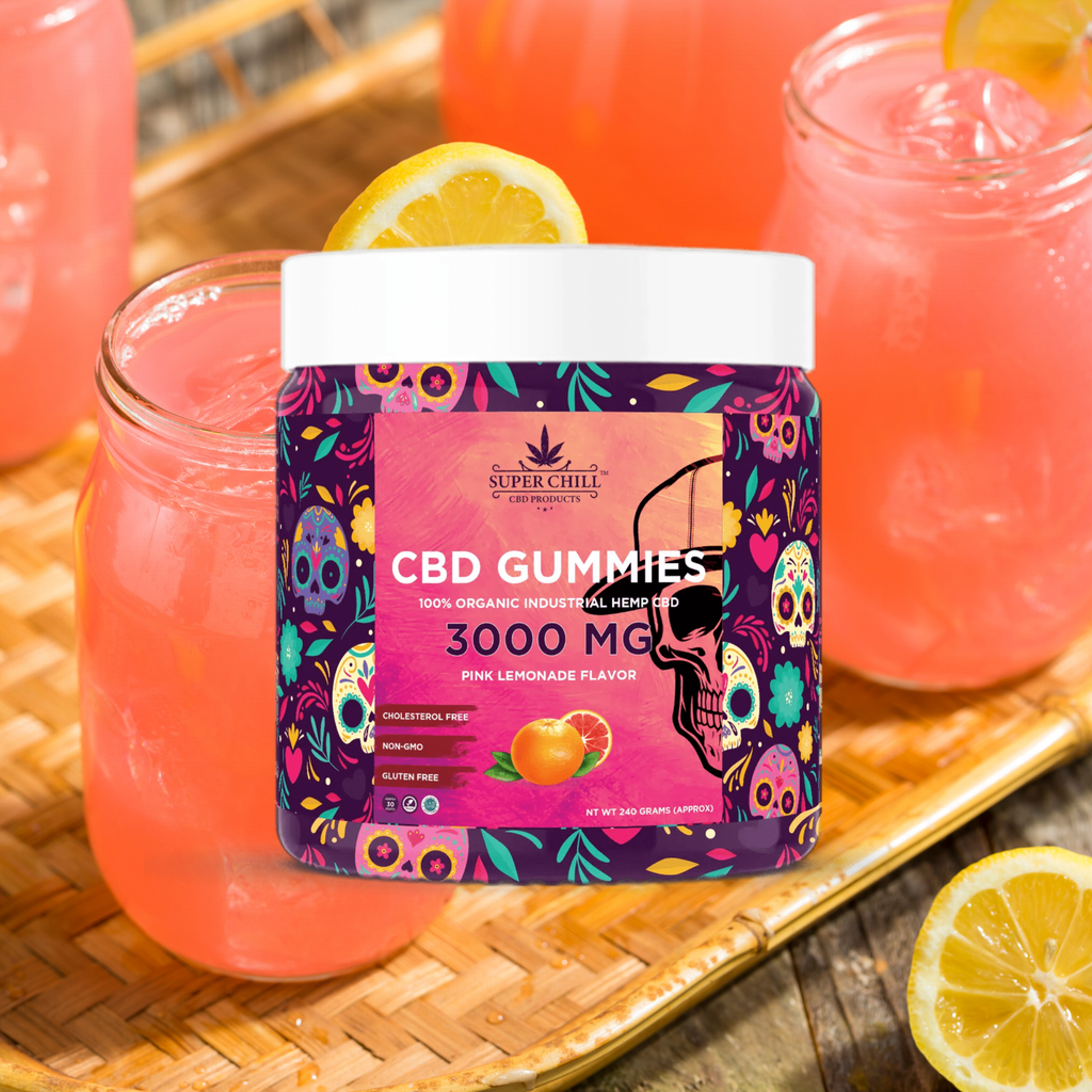CBD Gummies Jar 3000MG pink lemonade flavor