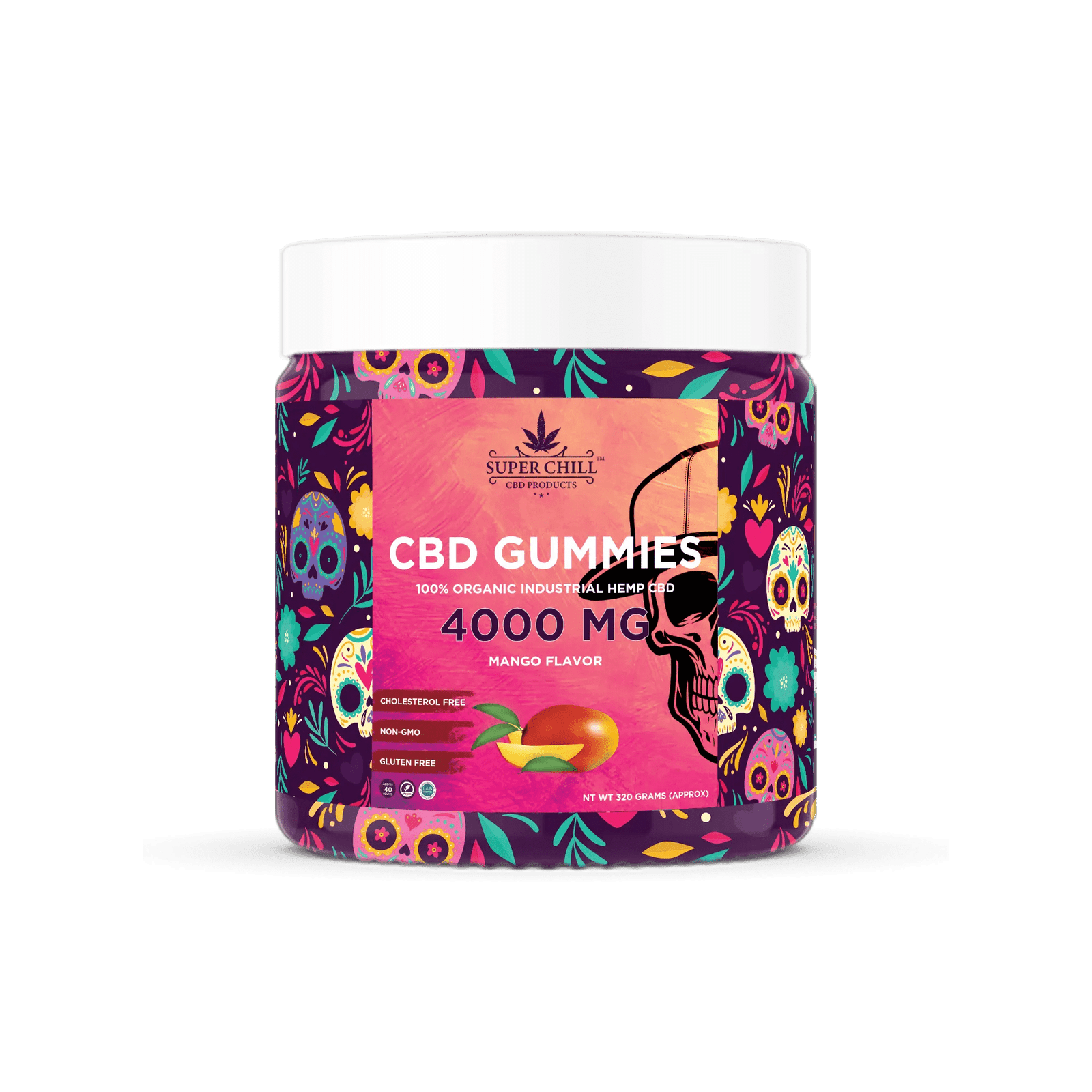 CBD Gummies Jar 4000MG mango flavor