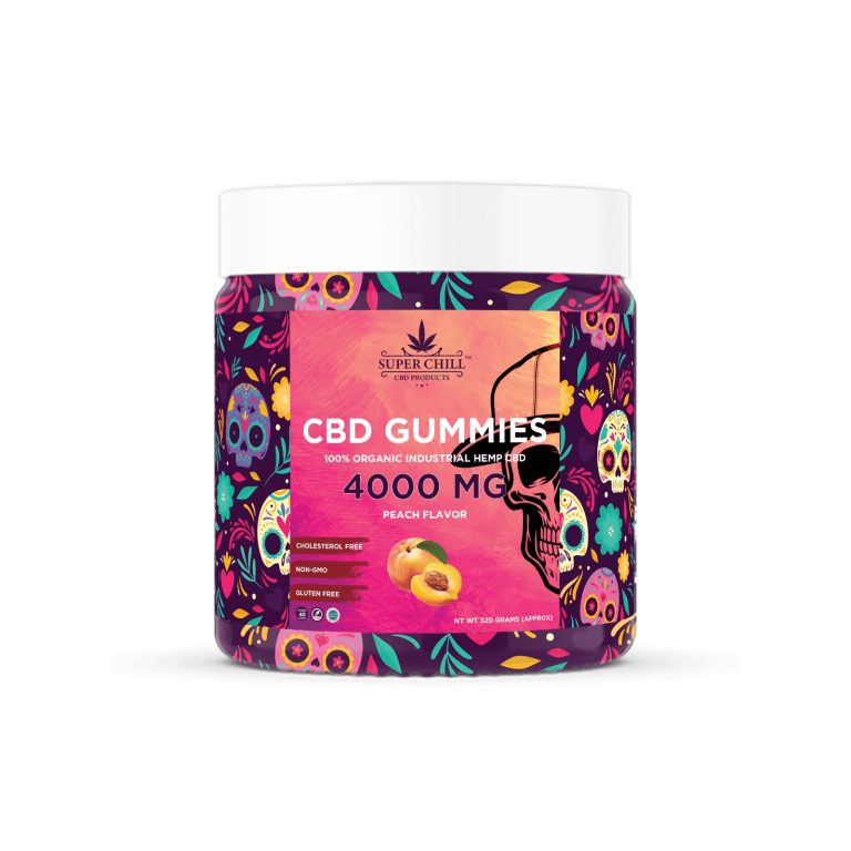 CBD Gummies Jar 4000MG peach flavor