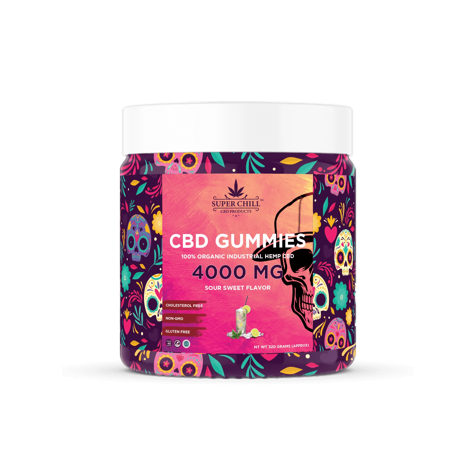 CBD Gummies Jar 4000MG sour sweet flavor