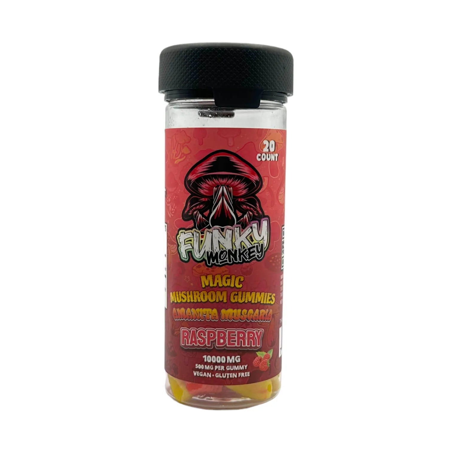Funky Monkey - Mushroom Gummies - 10000 MG - 100% Natural - 20 Gummies (500MG Each) 