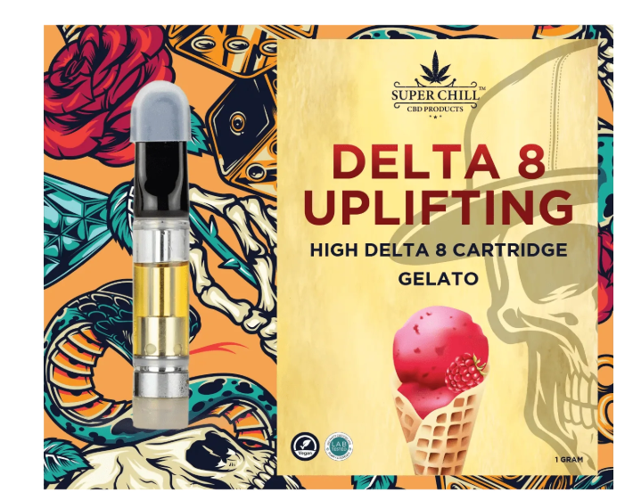 Super Chill CBD - Delta 8 Cartridges - 1 ML - 1000 MG Pre-Filled - High Strength - 100% Natural - Made in USA
