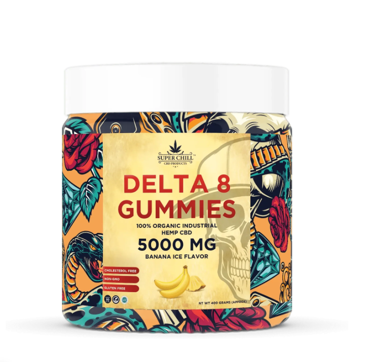 Super Chill CBD - Delta 8 Gummies Jar - 5000 MG - 100% Natural