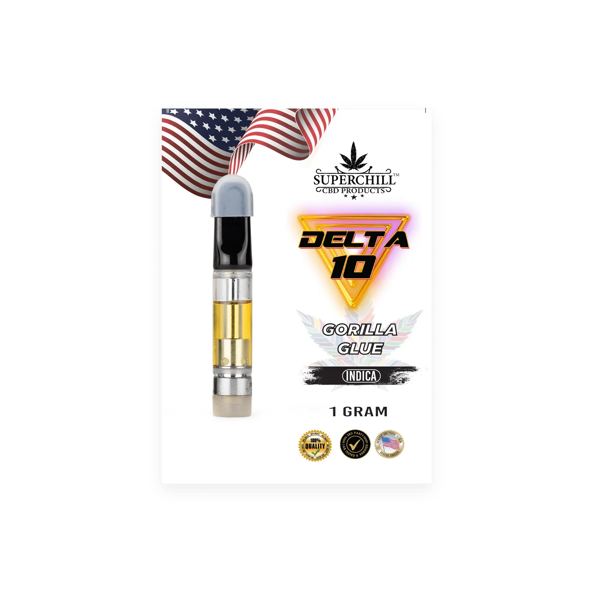 Super Chill CBD - Delta 10 Cartridges - 1 ML - 1000 MG Pre-Filled - High Strength - 100% Natural 