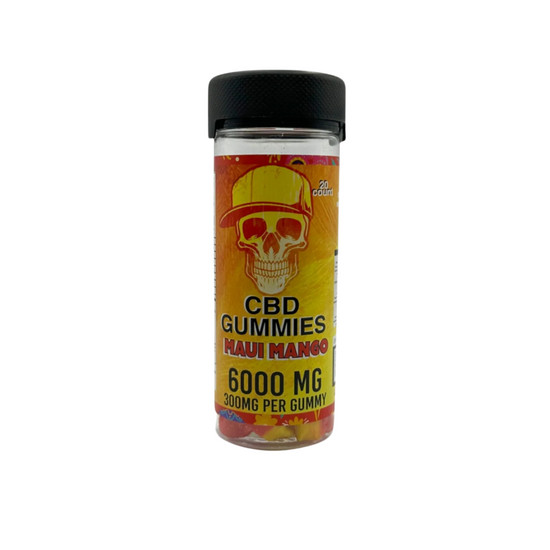 CBD Gummies Maui Mango 6000mg (Box of 20 Jars)