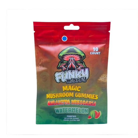 Funky Monkey - Amanita Muscaria - Magic Mushroom Gummies - 5000 MG - Watermelon - 10 Gummies