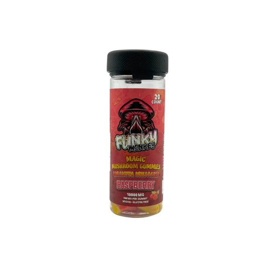 Funky Monkey - Mushroom Gummies - 10000 MG - 100% Natural - 20 Gummies (500MG Each) - Made in USA