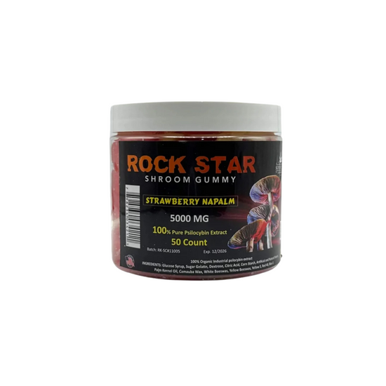 Rockstar Shroom Gummies - 5000 MG - Strawberry Napalm - 100% Natural