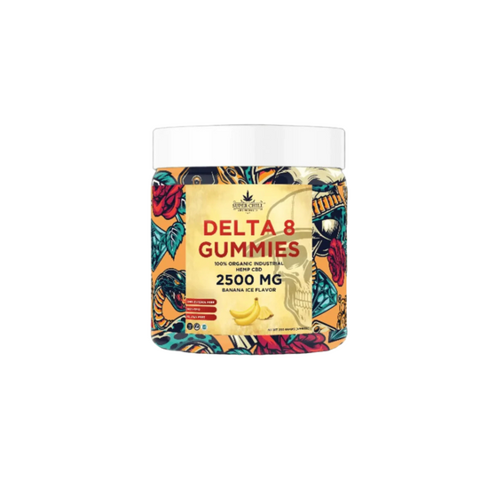 Super Chill CBD - Delta 8 Gummies Jar - 2500 MG - 100% Natural - 25 Gummies (100MG Each)