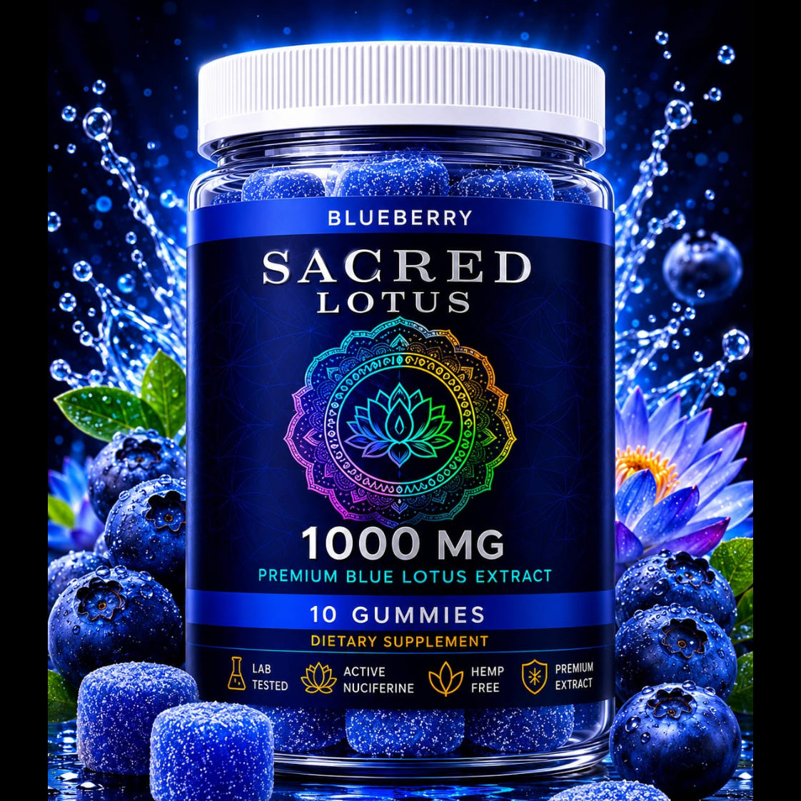 SACRED LOTUS GUMMIE 1000MG -Premium BLUE LOTUS EXTRACT