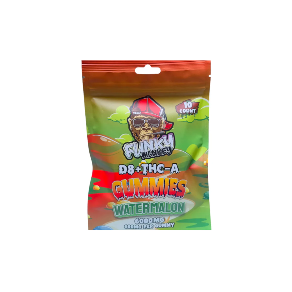 Funky Monkey - Delta 8 + THC-A Gummies - 6000 MG - Watermelon