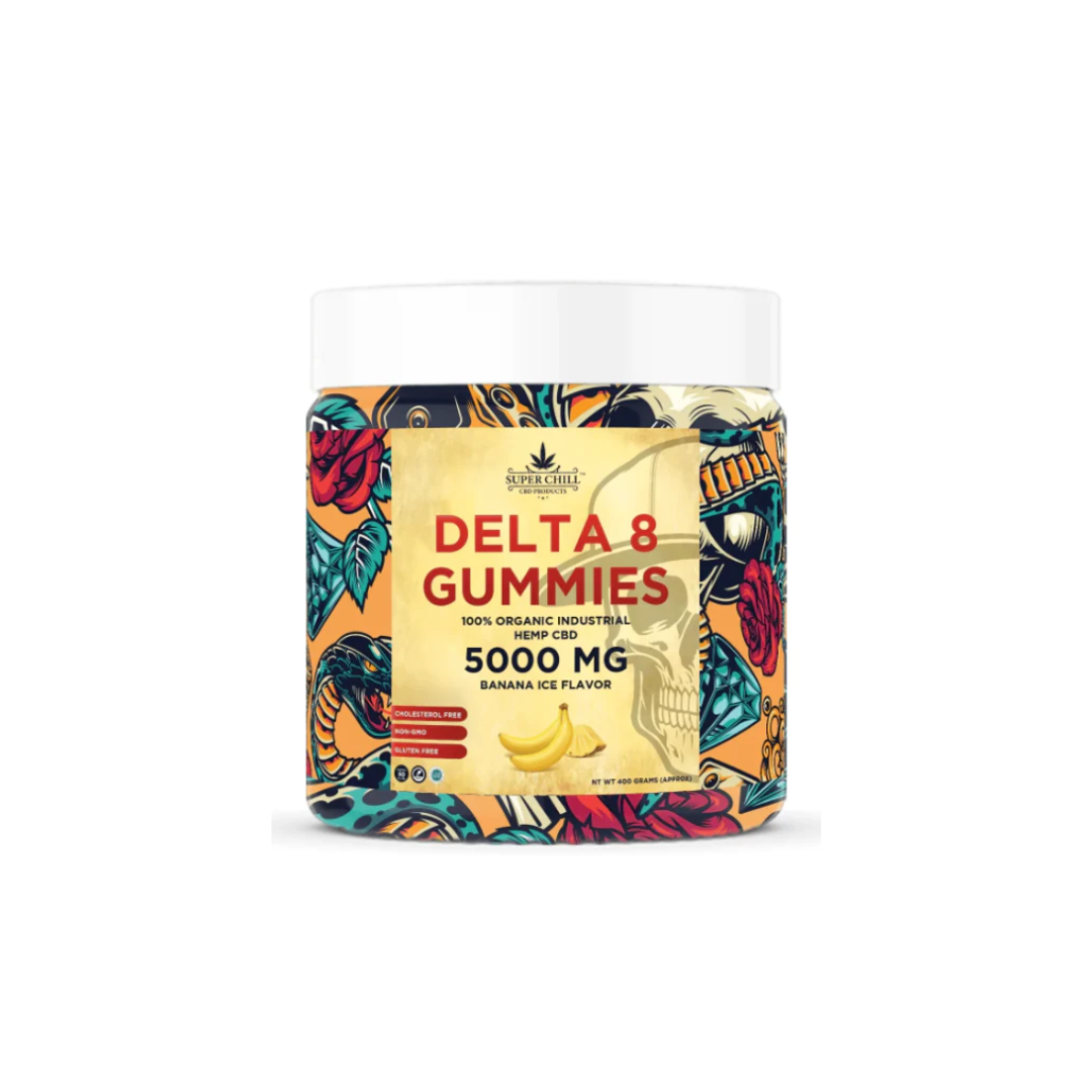 Super Chill CBD - Delta 8 Gummies Jar - 5000 MG - 100% Natural