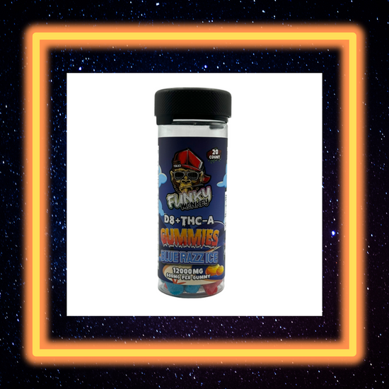 Funky Monkey D8+THC-A Blue Razz ice Flavour 12000mg (Box of 20 jars)