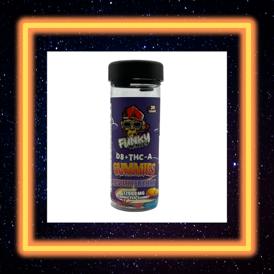 Funky Monkey D8+THC-A Raspberry Blueberry Flavour 12000mg(Box of 20 Jars)