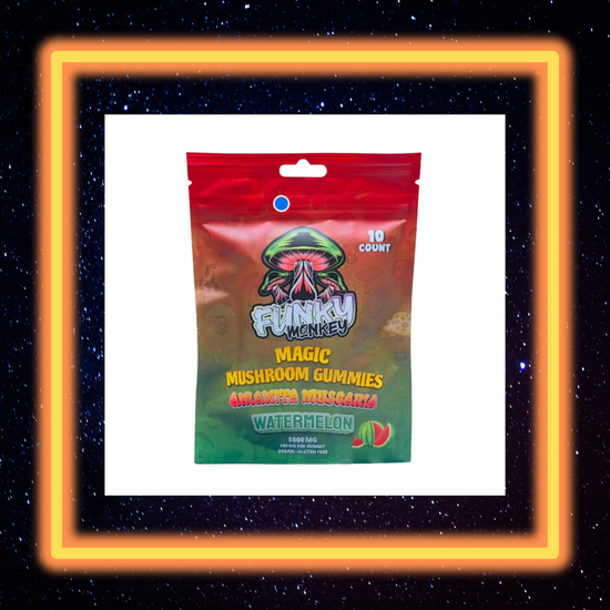 Funky Monkey - Amanita Muscaria - Magic Mushroom Gummies - 5000 MG - Watermelon - 10 Gummies