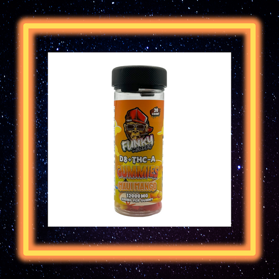 Funky Monkey D8+THC-A Maui Mango Flavour 12000mg (Box of 20 Jars)