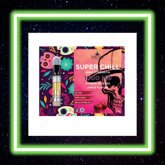 Super Chill CBD Cartridges - 1 ML - 1000 MG CBD Pre-Filled - High Strength - 100% Natural