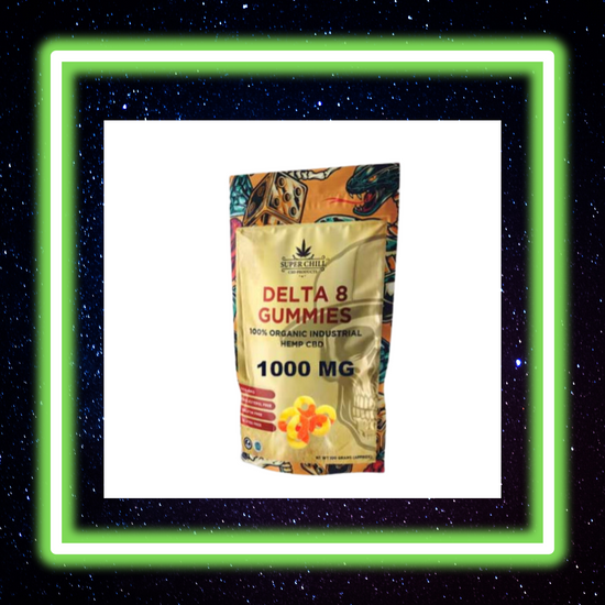 Super Chill CBD - Delta 8 Gummies - 1000 MG - 100% Natural - 10 Gummies (100MG Each)